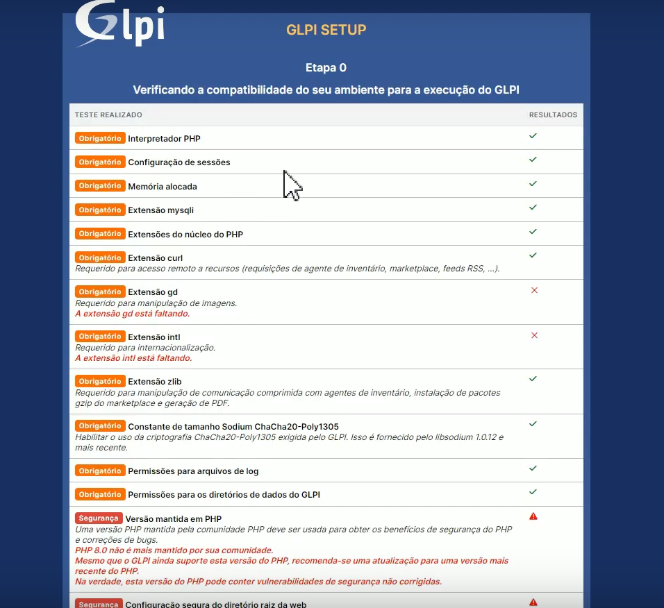 GLPI problema